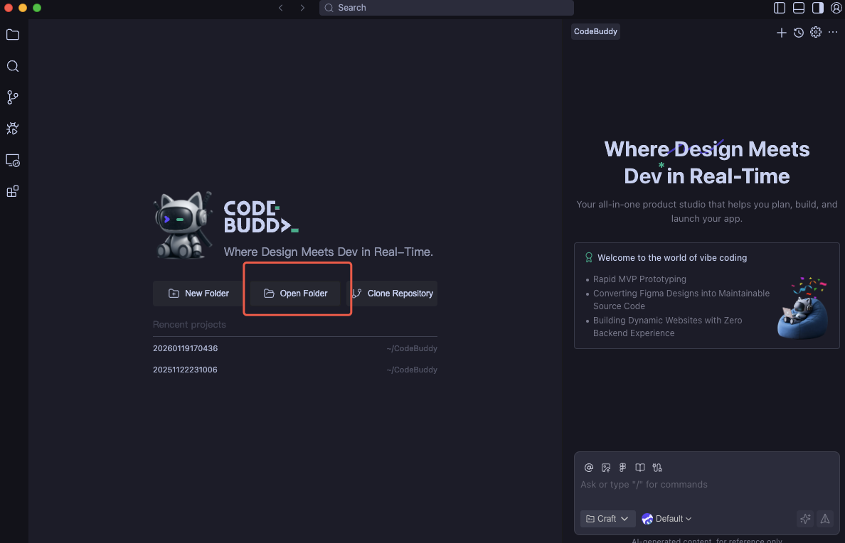Open Existing Project